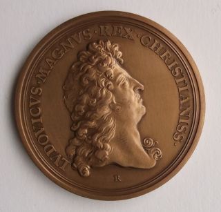 France Bronze Medal 1675 Louis XIV Versalle Palace Restrike