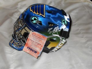 Brent Johnson Signed Itech 4000 Goalie Mask St Louis Blues Helmet NHL