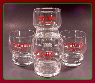 Reillys Irish Cream Glass ♚ 4 Lowball Bar Glasses