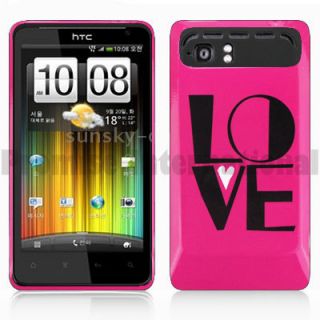 Hot Pink Love Hard Case Skin Cover for HTC Raider 4G Holiday Vivid LTE