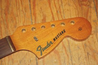 1966 1967 Fender Mustang Guitar Neck Rosewood Slab 24