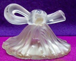 Art Deco Lucien Lelong jabot Vtg Perfume Bottle Old Figural Bow