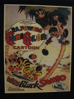Little Black Sambo 1935 Cartoon Animation Blaxploitation Movie Poster
