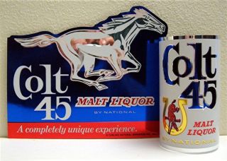 Old Colt 45 Malt Liquor 3 D Foil National Beer Sign