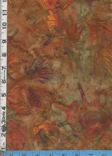 Fabric Hoffman Batik H2300 186 Morocco Seashells Rust
