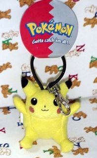 Pokemon Plush Keychain Zipper Pull Pikachu New 1999