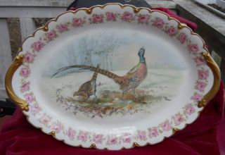 Theodore Haviland Limoges France Game Bird Platter Signed Hand Painted