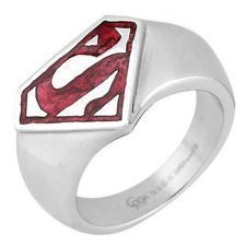 Mens Size 13 Superman Ring DC Comics Heavy Stainless Steel