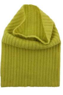 Magaschoni NEW Green Ribbed Cashmere Neck Warmer Tublar Scarf One Size