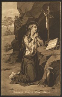 St Mary Magdalene Antique Holy Postcard