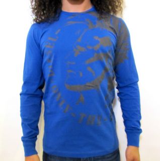 Diesel T Shirt T Trik RS Maglietta Long Sleeve Crew Neck Sexy Blue Men