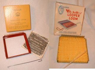 in Box Vintage Weaving Mini Loom Kits Hi/Lo Looper & Weavyarn Loom