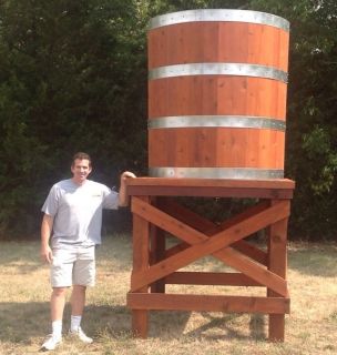 Cedar Barrel on Stand Windmill Accessory Cistern or Movie Prop