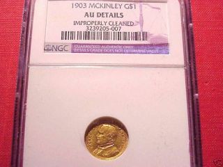 1903 La Purchase McKinley Gold $1 NGC Cert AU Details