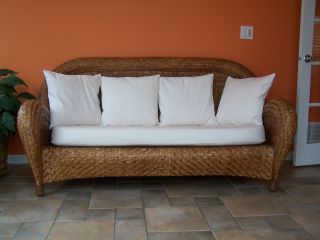 Malabar Pottery Barn oversized wicker couch/sofa   discontinued, great