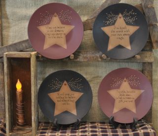 Believe Star Plates Country Primitive