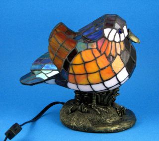 Stained Art Glass Mandarina Duck Lamp