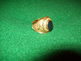 US AIR FORCE MILITARY RING (CLASSRING STYLE) MENS SIZE 9.5 GOLD TONE