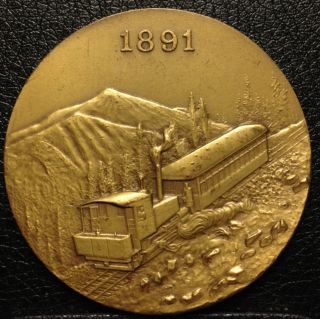1891 Bronze Manitou & Pikes Peak Cog Wheel Route Medallic Arts Co NY