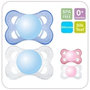 MAM Crystal Dummies Soother Pacifier 0 MTH Pink Blue