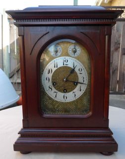 Antique Junghans Mahogany Mantle Bracket Clock Westminster Chimes