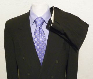 Double Breasted Gray Neiman Marcus Wool Suit Size 43R