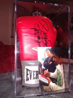 Manny Pacquiao Signed Everlast Boxing Glove Perfect Storm 6 9 12 Fight
