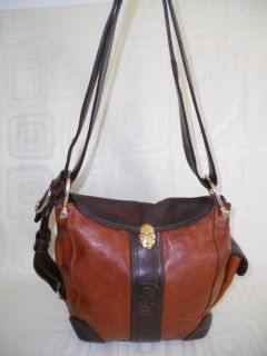 Marino Orlandi Italian Two Tone Handbag Leather Shoulder Bag Sling