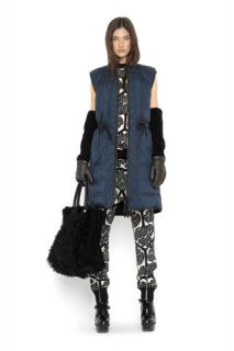 Marni Fall 2011 Black Fur Leather Shoulder Bag Clutch Purse RRP£800