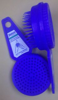 Blue Self Cleaning Brush Cat Dog Horse puppy kitten Hair easy clean