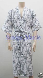 New Japanese Mens Ladies Bamboo Cotton Kimono Gowns Robe White One