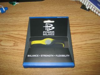 Power Balance Wristband Yellow Black Tie Dye M or L New w Box