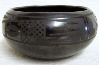 Blackware Bowl Pottery by Maria Martinez and Popovi Da