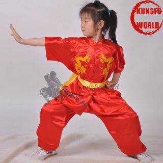 Authentic Chinese Wushu Martial Arts Uniform Kung Fu Suit for Kids and