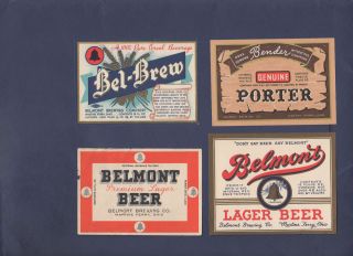 Set 9 Old U s Beer Labels Belmont Brewing Martins Ferry Ohio