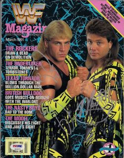 Shawn Michaels Marty Jannetty Signed WWF Magazine PSA
