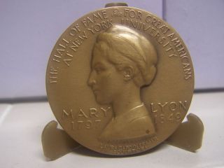 Mary Lyon Medallic Art Hall of Fame for Great Americans NYU Bronze