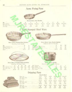 1911 Antique Spider Frying Pan Maslin Kettle Ad
