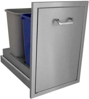 18 BBQ Island 304 Stainless Steel Slide Out Double Trash Drawer Trash