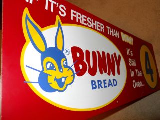 Old Masonite Bunny Bread Sign   Great Graphics Old Slogan   NOS no