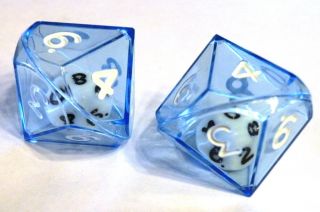 Set of 2 Blue Double Dice and 11 Math Games New Educational