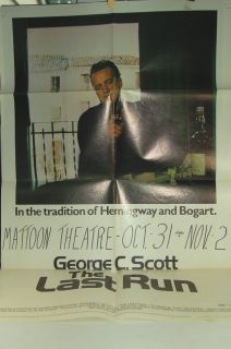 Movie Poster Last Run Geoge C Scott Mattoon 1 Sheet 71