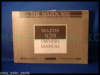 1989 Mazda 929 Owners Manual Parts Book 88 91