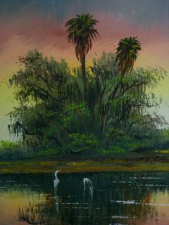Florida Sunset Painting by R L Lewis The Highwaymen Artist