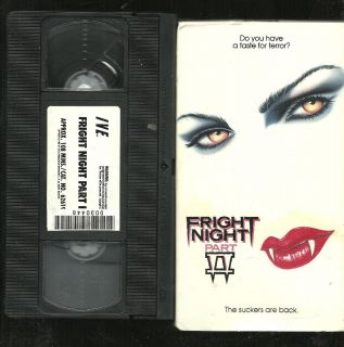 Fright Night PT 2 VHS 1992 I V E Video Release Roddy McDowall