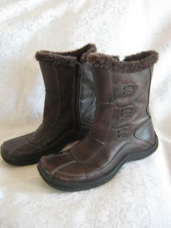 ALDO *Beyonce* 36 6M Brown Leather Winter Snow BOOTS Faux Fur Lined