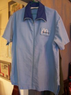 Vintage McDonalds Uniform zippered shirt Otteheimer light blue 1970s
