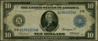 FR908 Burke McAdoo $10 00 FRN New York Series 1914 BP5259