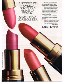 1988 Max Factor Lipstick Vintage Print Ad