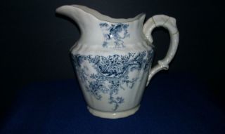 Antique Mellor Etruria Porcelain Pitcher with Myrtle Design Damaged